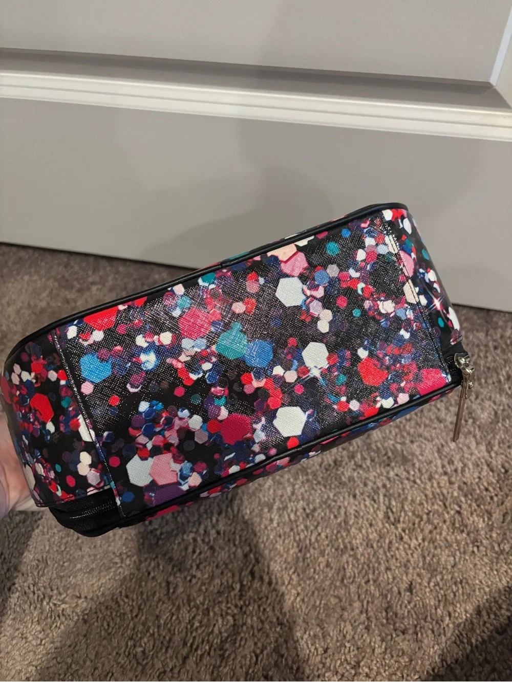 kate spade Black Multi Confetti Round Top-Handle Travel set